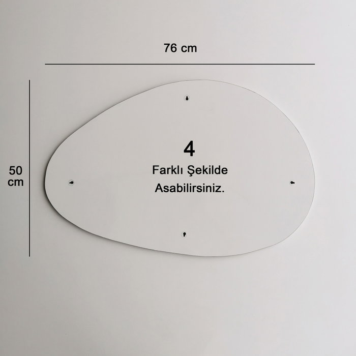 Hanah Home Porto Ayna Espejo Blanco 76x50 cm